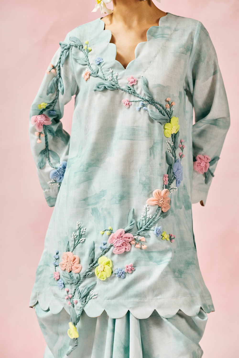 Blue Blossom Kurta Set