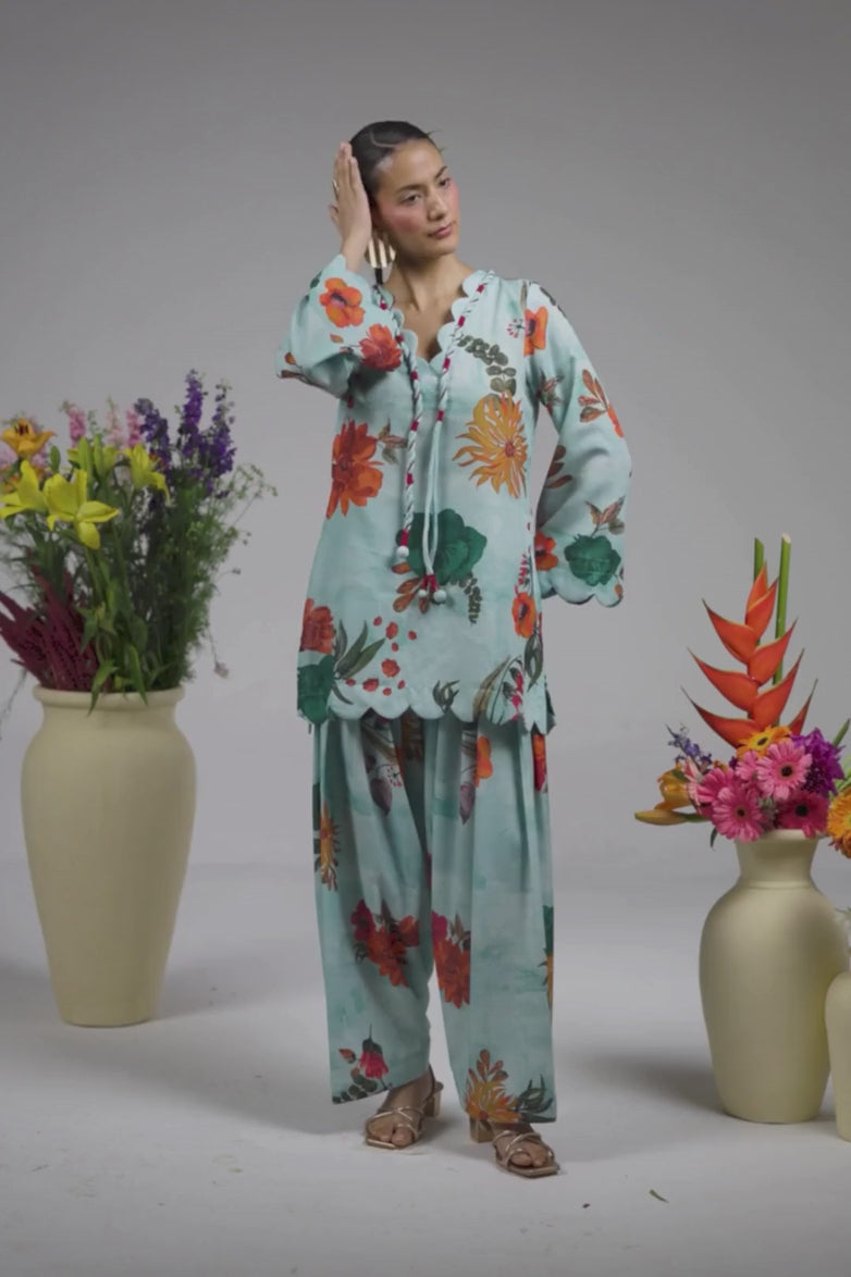 Bluebell Mist Jaal Kurta Set