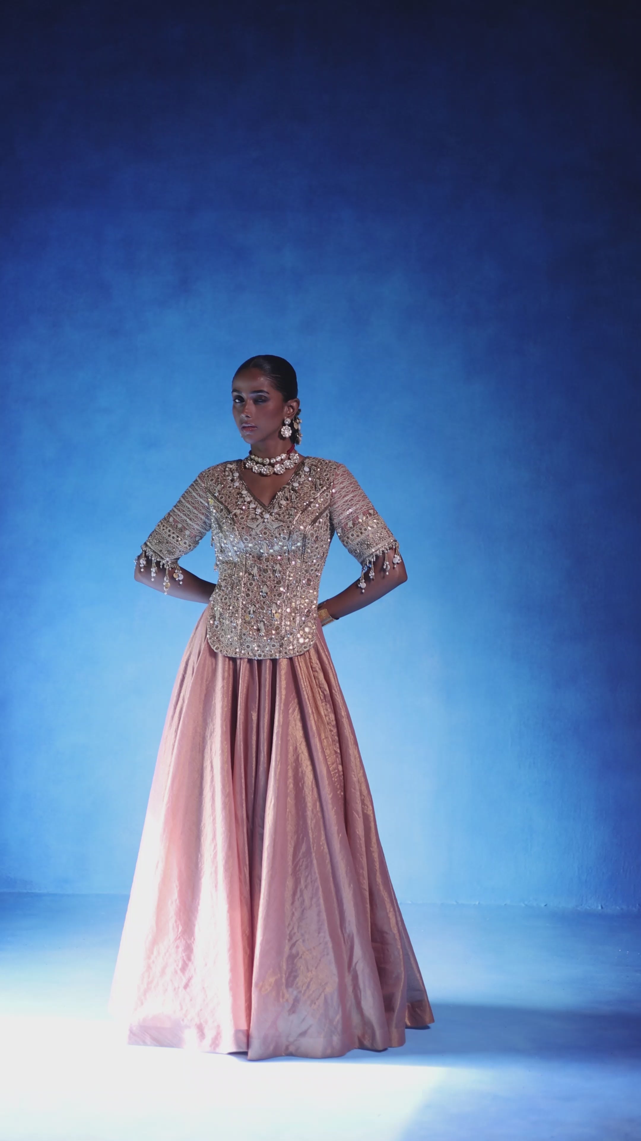 Peach lehenga set