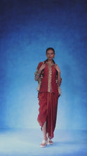 Load and play video in Gallery viewer, Peach kaftan top &amp; draped skirt
