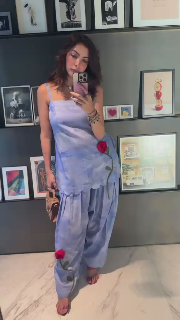 Lilac Whisper Rose Tank Kurta Set