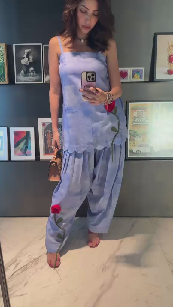 Lilac Whisper Rose Tank Kurta Set