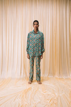 Load image into Gallery viewer, Teal - Puff sleeve Shirt + Straight Pants
