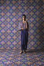 Load image into Gallery viewer, Blue - Draped Skirt + Bustier + Gilet
