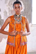 Load image into Gallery viewer, A-line jacket + bustier + cropped salwar - Rust
