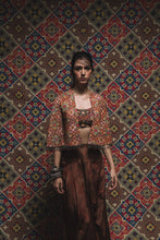Load image into Gallery viewer, Brown - Gilet + Bustier + Draped Pants
