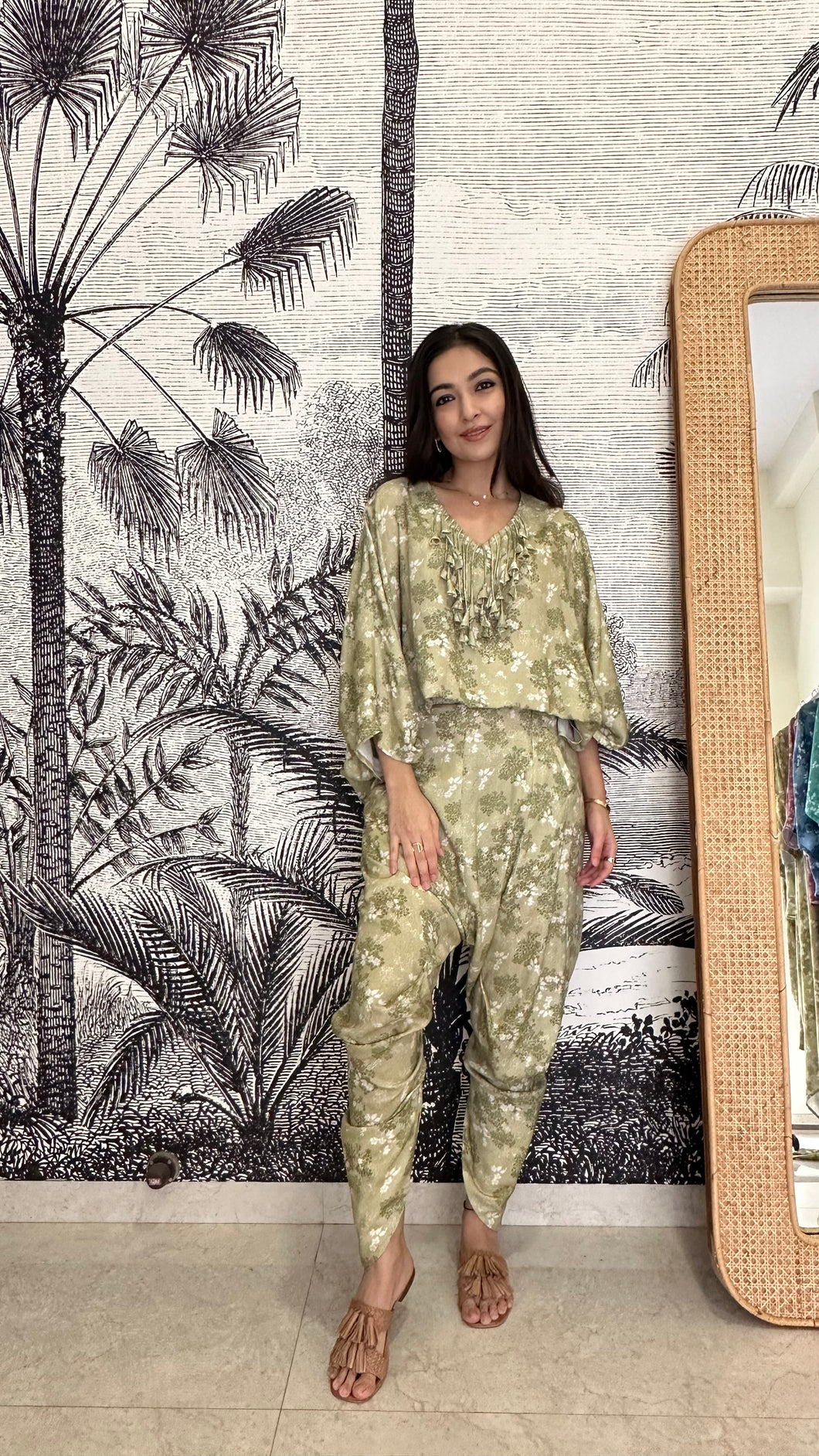 Green - Kaftan top + Polo pants