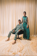 Load image into Gallery viewer, Teal - Puff sleeve Shirt + Straight Pants
