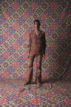 Load image into Gallery viewer, Brown - Short Kaftan Top + Flared Pants
