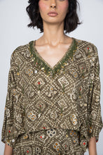 Load image into Gallery viewer, Green Kaftan Top &amp; Low Crotch Pants
