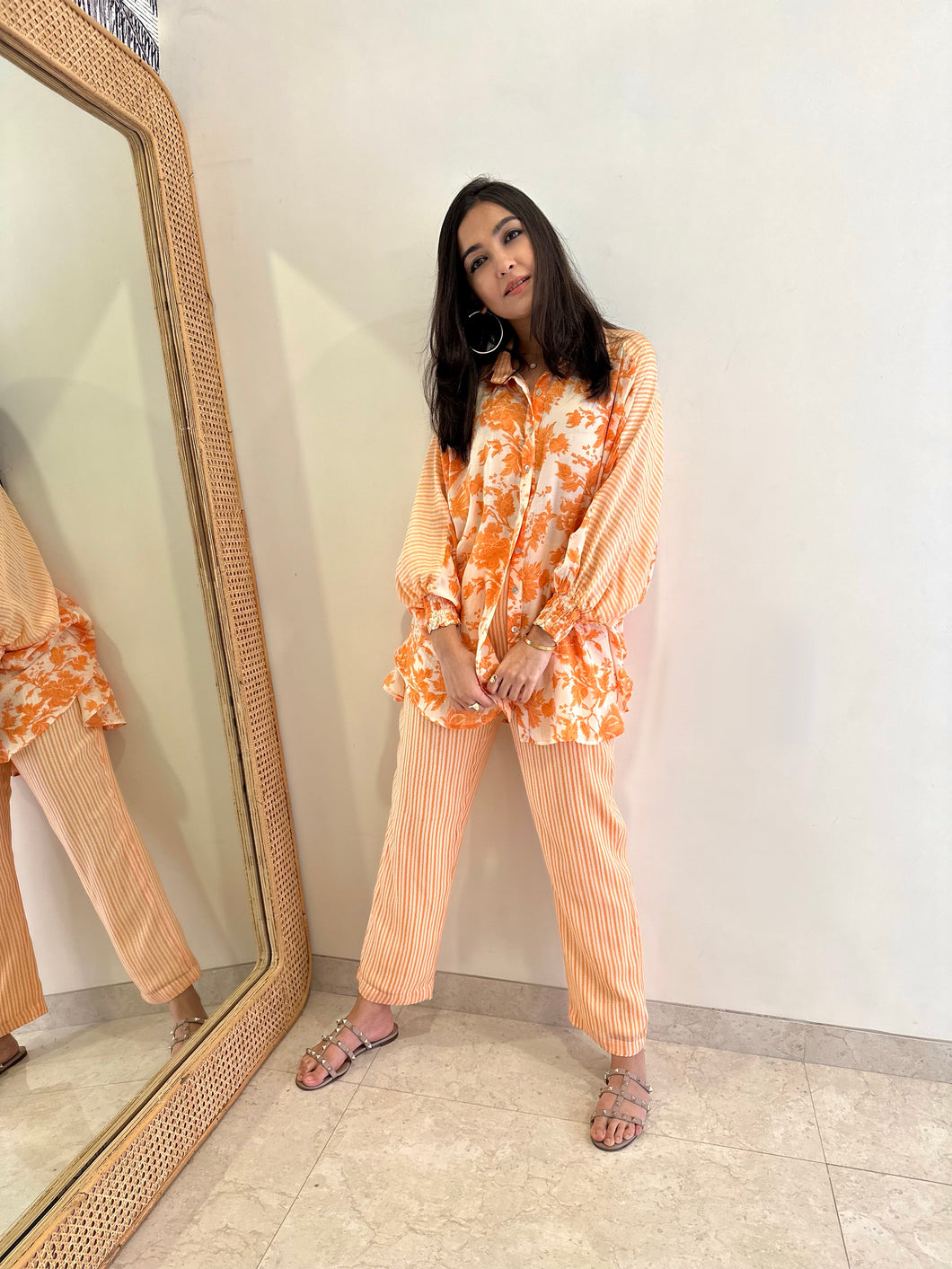 Orange - Patch shirt + pants