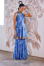 Load image into Gallery viewer, Short halter anarkali + gharara - Blue

