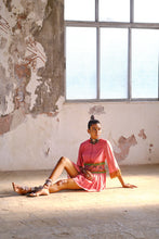 Load image into Gallery viewer, Gathered peplum top + shorts - Pink
