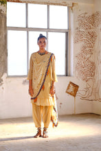 Load image into Gallery viewer, Armhole dupatta + A-line kurta + Salwar - Beige
