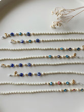 Load image into Gallery viewer, Mask &amp; Sunglasses Chain - Pearl &amp; Evil eye
