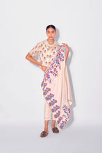 Load image into Gallery viewer, Beige Shirt + Pants + Asymmetrical Cape
