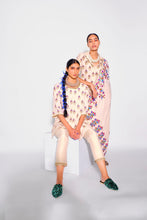 Load image into Gallery viewer, Beige Shirt + Pants + Asymmetrical Cape
