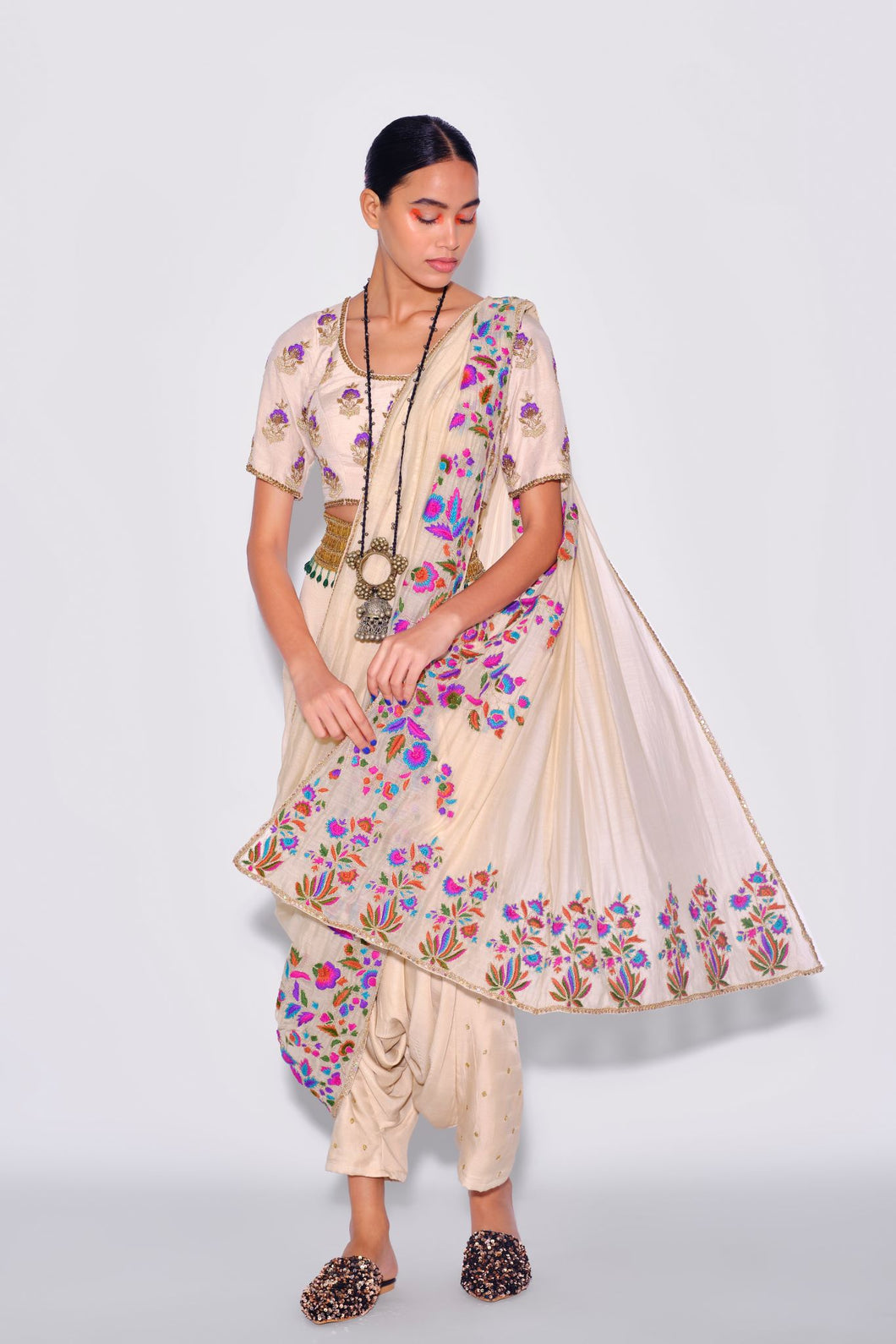 Beige Pant Sari