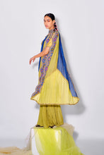 Load image into Gallery viewer, Olive Green Sharara + Blouse + Dupatta
