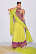 Load image into Gallery viewer, Lime Green Skirt + Bustier + Dupatta
