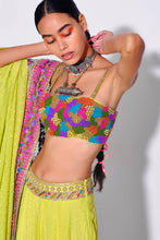 Load image into Gallery viewer, Lime Green Skirt + Bustier + Dupatta
