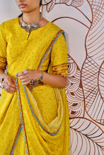 Load image into Gallery viewer, Pre pleated draped dhoti saree - Yellow
