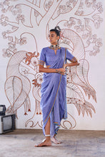 Load image into Gallery viewer, Pre pleated draped dhoti saree - Blue
