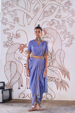 Load image into Gallery viewer, Pre pleated draped dhoti saree - Blue
