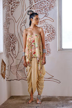 Load image into Gallery viewer, Asymmetrical top + Dhoti pants - Beige
