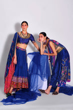 Load image into Gallery viewer, Blue Pant Sari
