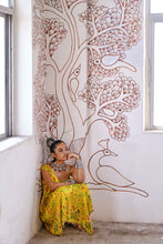 Load image into Gallery viewer, Bustier + half dupatta jacket + pants - Yellow
