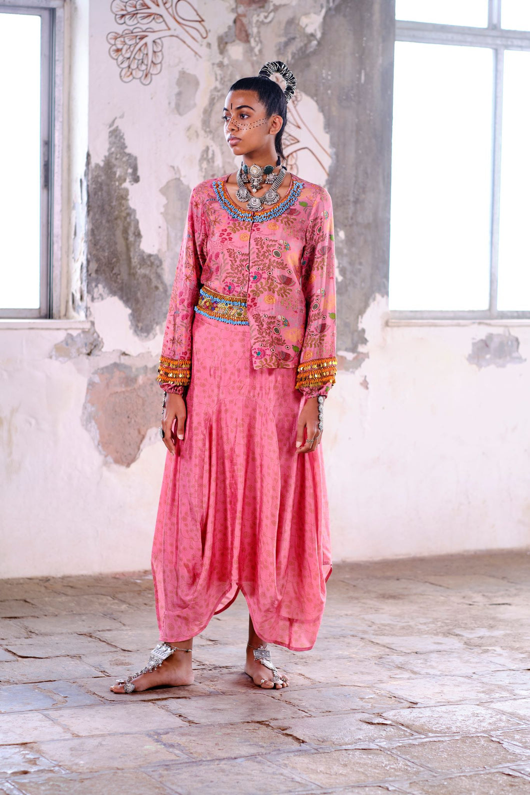 Curve Chambray Godet Skirt With Lining  Fabnest