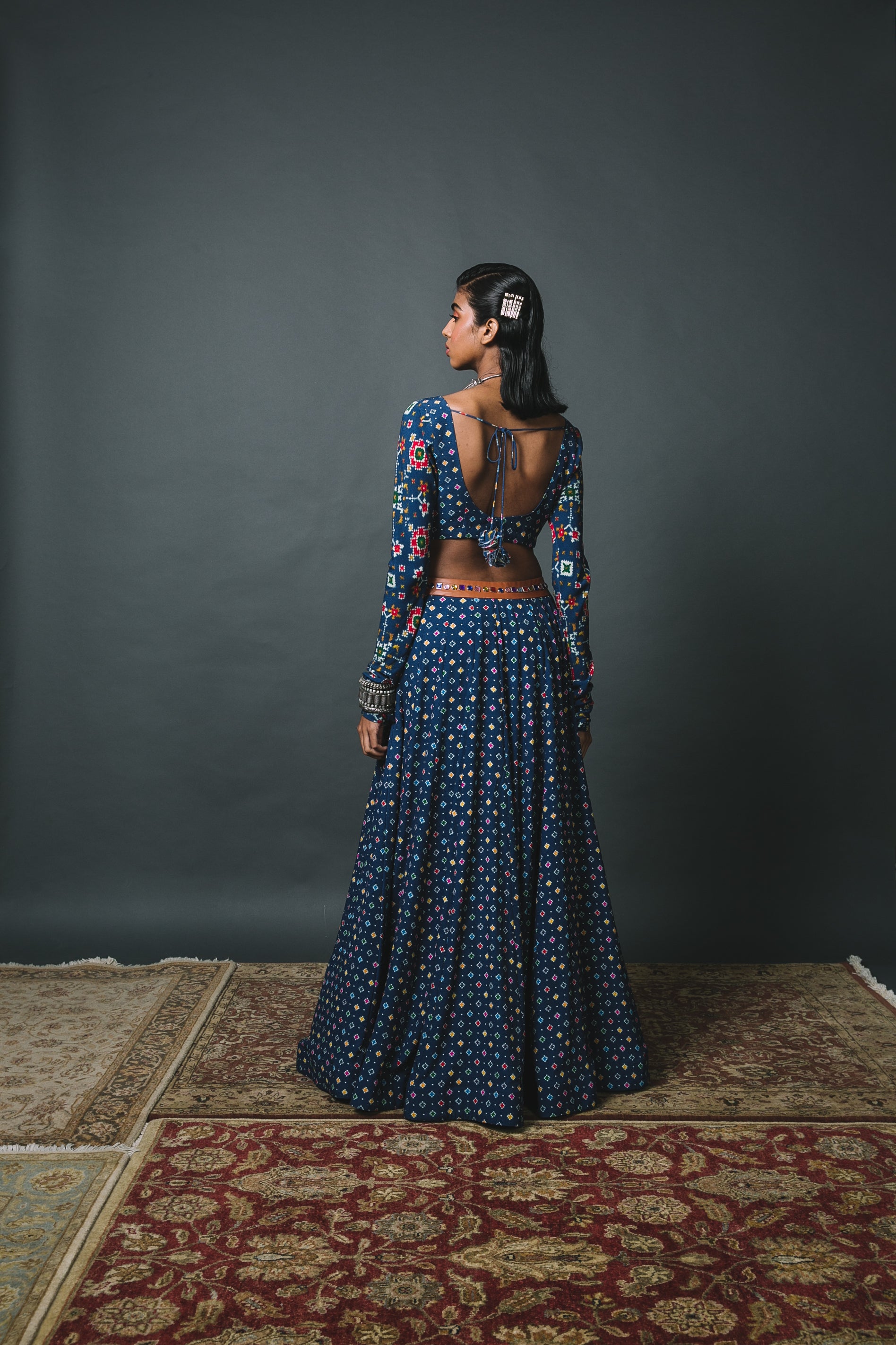 Blue Lehenga + Blouse + Dupatta