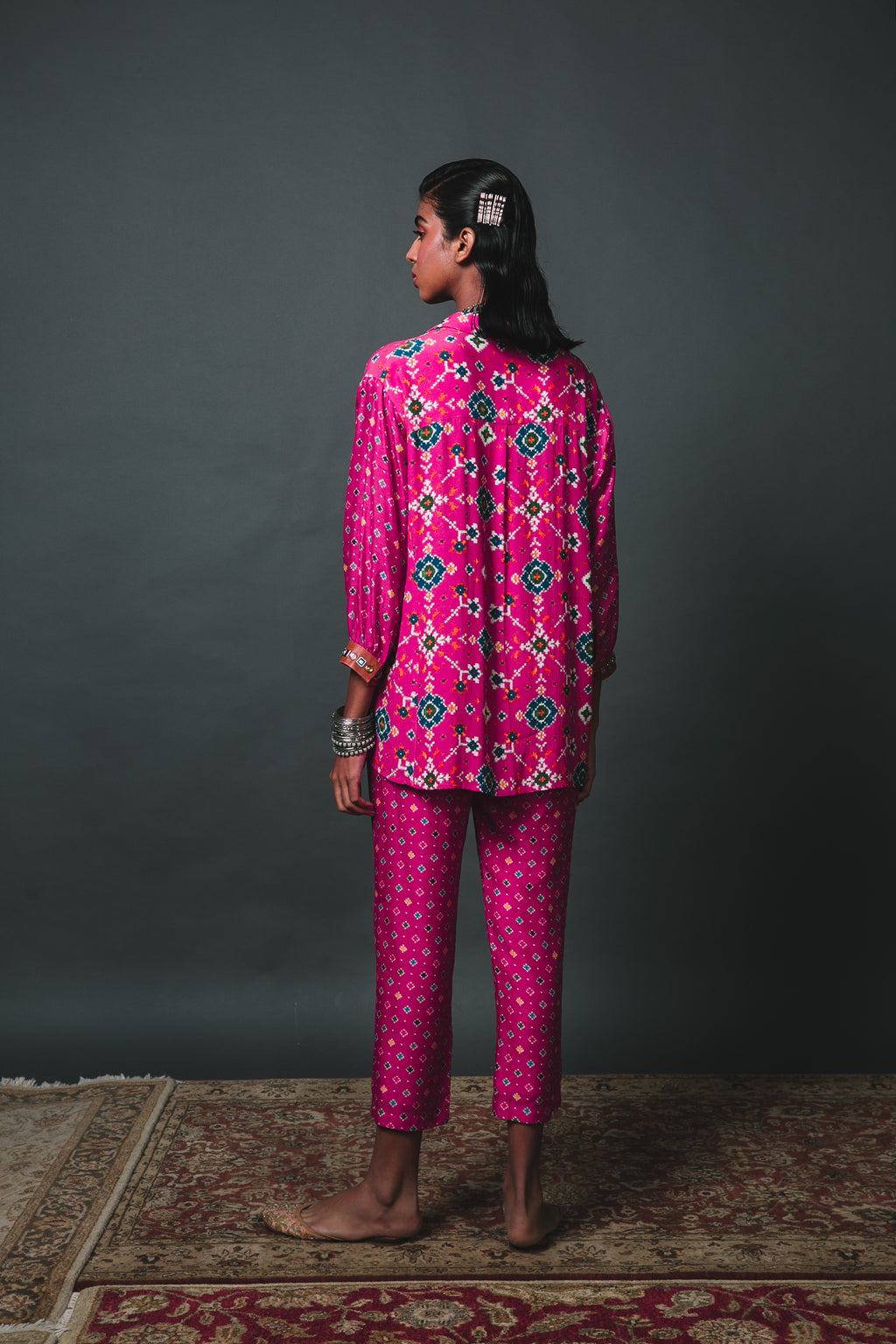 Pink Patola Shirt with pocket + Pants