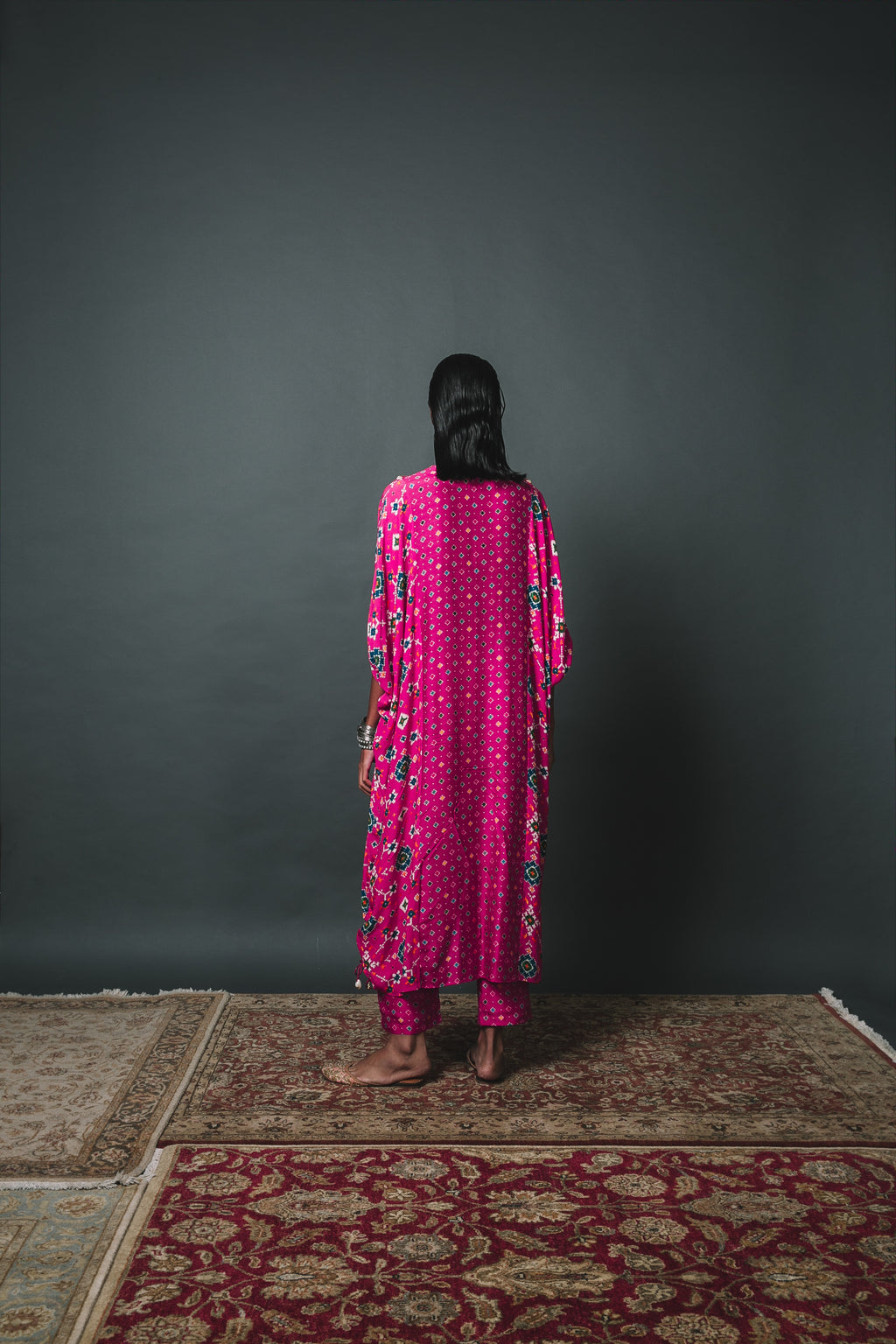 Pink Kaftan Kurta Set