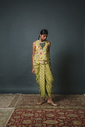 Green Patola bias top + Dhoti
