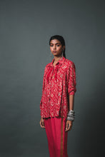 Load image into Gallery viewer, Red Bandhani Shirt + Solid pants
