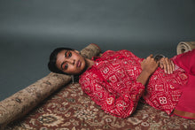 Load image into Gallery viewer, Red Bandhani Shirt + Solid pants
