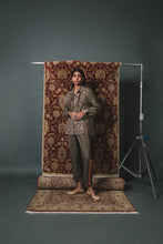 Load image into Gallery viewer, Grey Bandhani Shirt + Solid Pants

