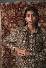 Load image into Gallery viewer, Grey Bandhani Shirt + Solid Pants
