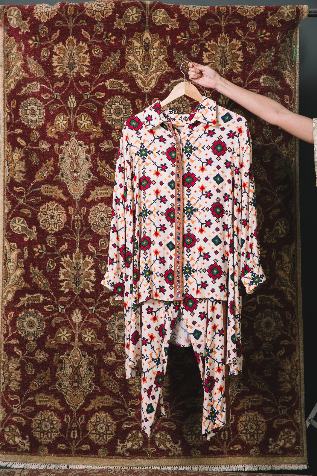 White Patola shirt + Patola pants