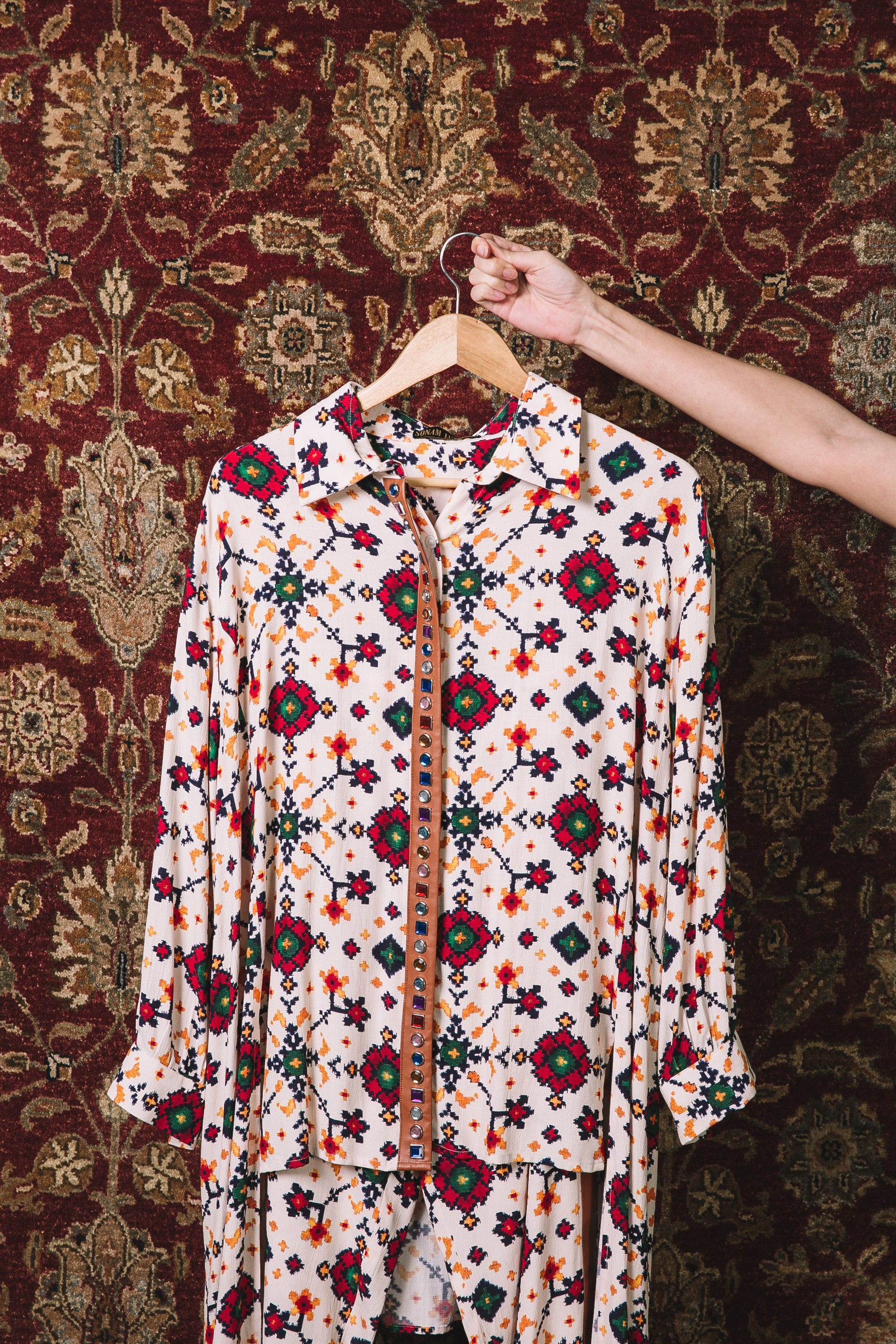 White Patola shirt + Patola pants