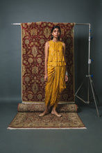 Load image into Gallery viewer, Mustard bias top + dhoti
