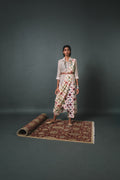 White Shirt + Low crotch pants+ Draped Dupatta