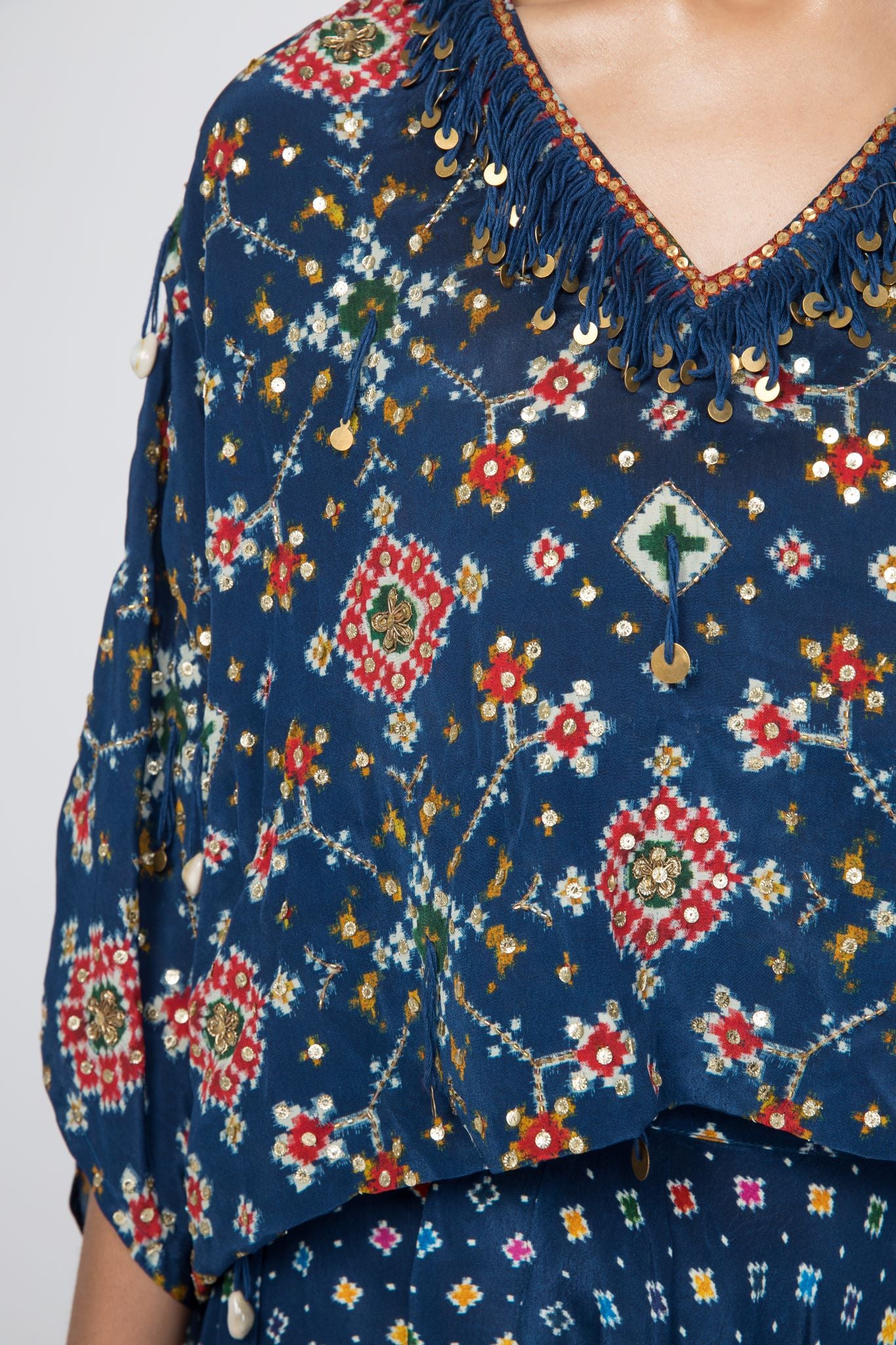 Blue Kaftan Top & Low Crotch Pants