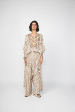 Load image into Gallery viewer, White Printed Kaftan Top &amp; Low Crotch Pants
