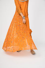 Load image into Gallery viewer, Jacket anarakli + Top + Dhoti Pants - Rust
