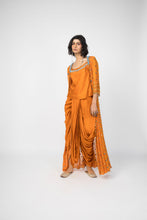 Load image into Gallery viewer, Jacket anarakli + Top + Dhoti Pants - Rust
