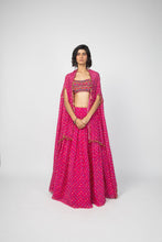 Load image into Gallery viewer, Pink Lehenga Cape Set

