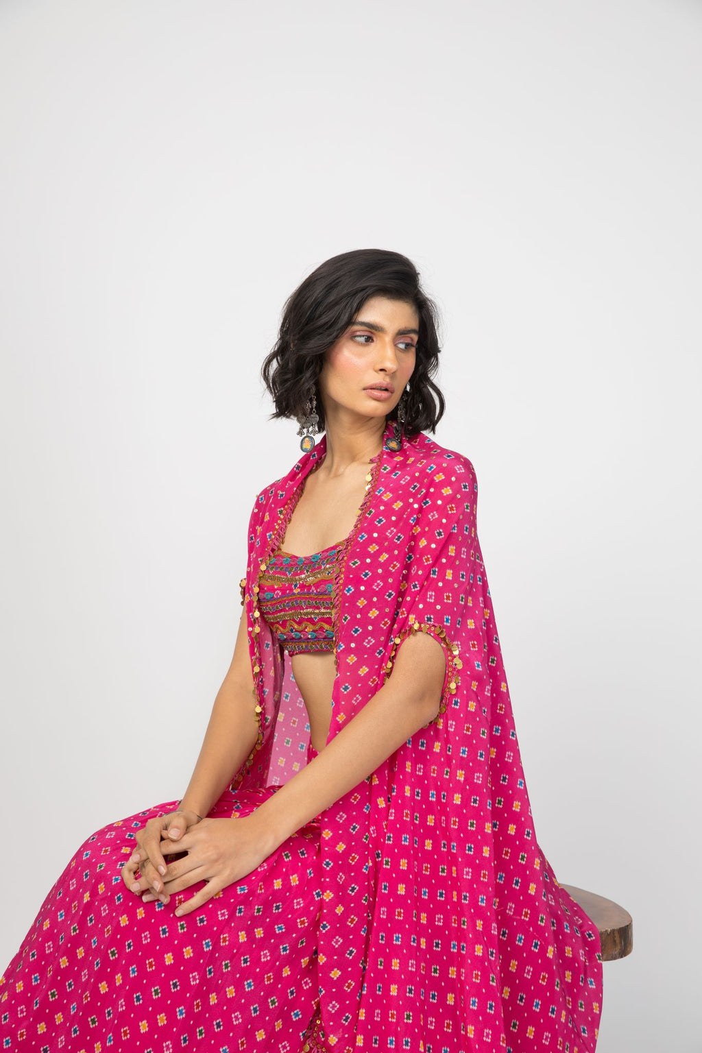 Pink Lehenga Cape Set